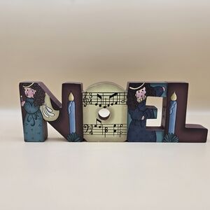 Decorative Wooden NOEL Sign with Angels And Candles For Christmas Time